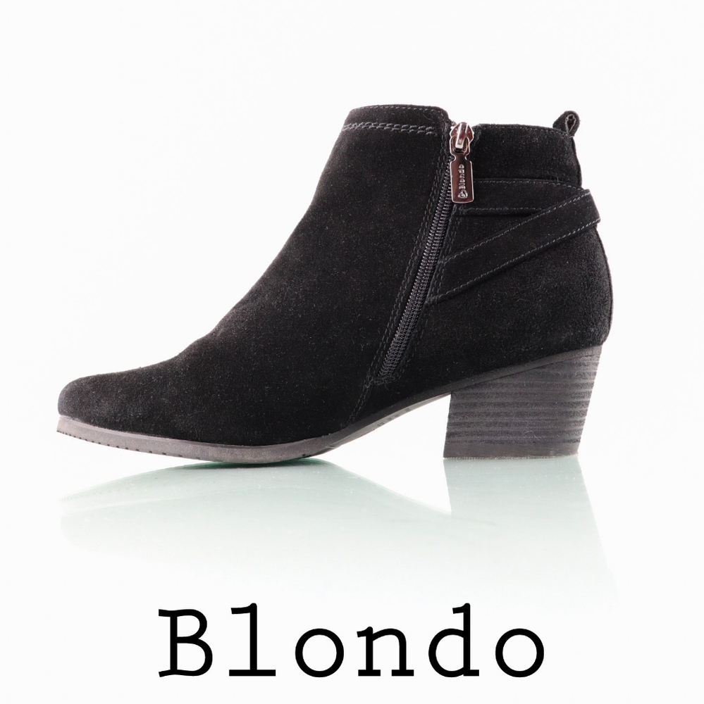 Blondo Idra Black Waterproof Suede Ankle Boot